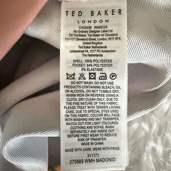 Ted Baker London Madonid Floral Print Slim Trouser Pants Ted Size 1 Womens US 4 - Picture 14 of 15